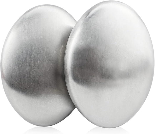 2 PCS Stainless Steel Soap, Magic Metal Odor Remover Bar Eliminating Smells Like Fish Onion Garlic Scents from Hands and Skin, Suitable for Kitchen