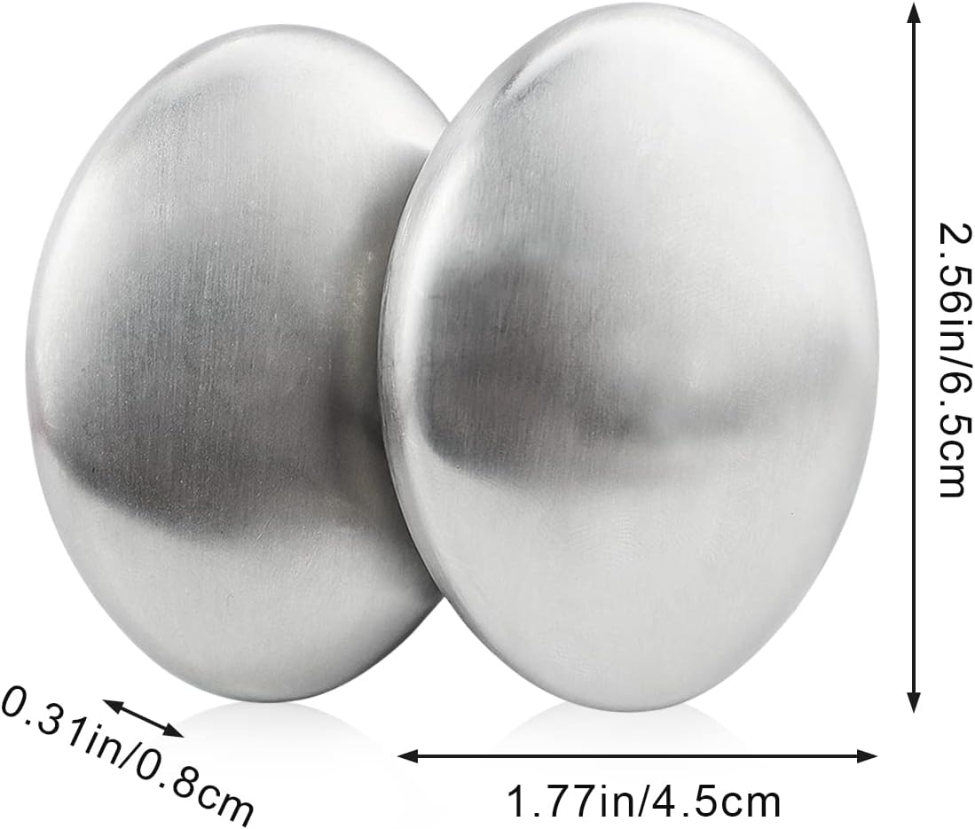 2 PCS Stainless Steel Soap, Magic Metal Odor Remover Bar Eliminating Smells Like Fish Onion Garlic Scents from Hands and Skin, Suitable for Kitchen