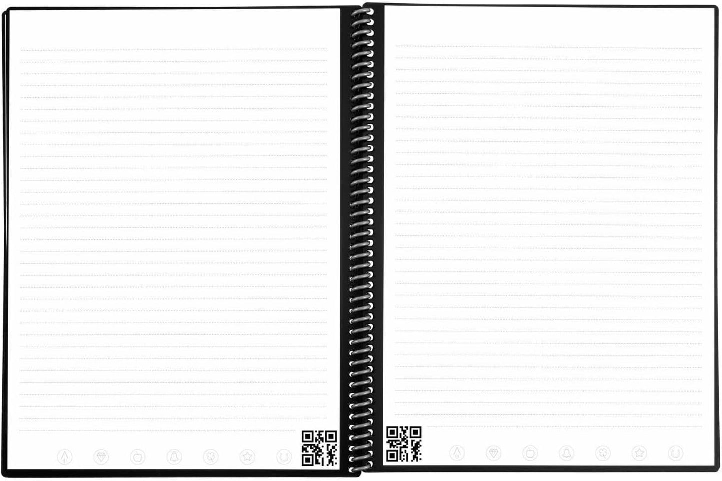 Rocketbook Fusion Reusable Undated Productivity Planner, Letter Size 8.5x11, Black - Goals, Monthly and Weekly Calendar, Daily To-do List, Lined and Dotted Notes Pages