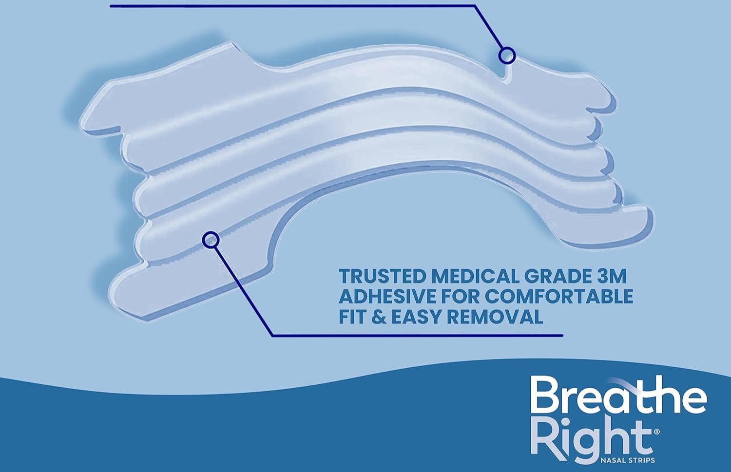 Breathe Right Nasal Strips | Extra Strength | Clear | For Sensitive Skin I Drug-Free Snoring Solution & Nasal Congestion Relief Caused by Colds & Allergies | 44 Count (Packaging May Vary)