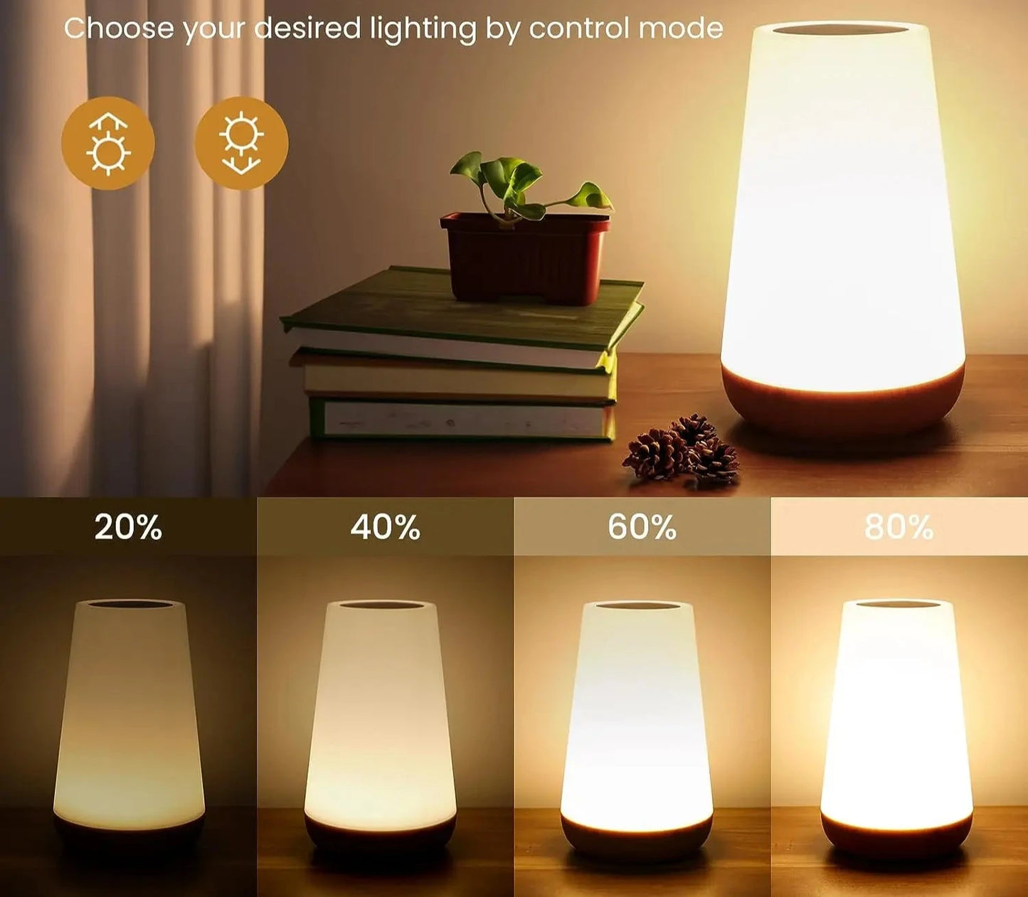 Lampe de Chevet Tactile LED avec Télécommande - Éclairage d'Ambiance Réglable