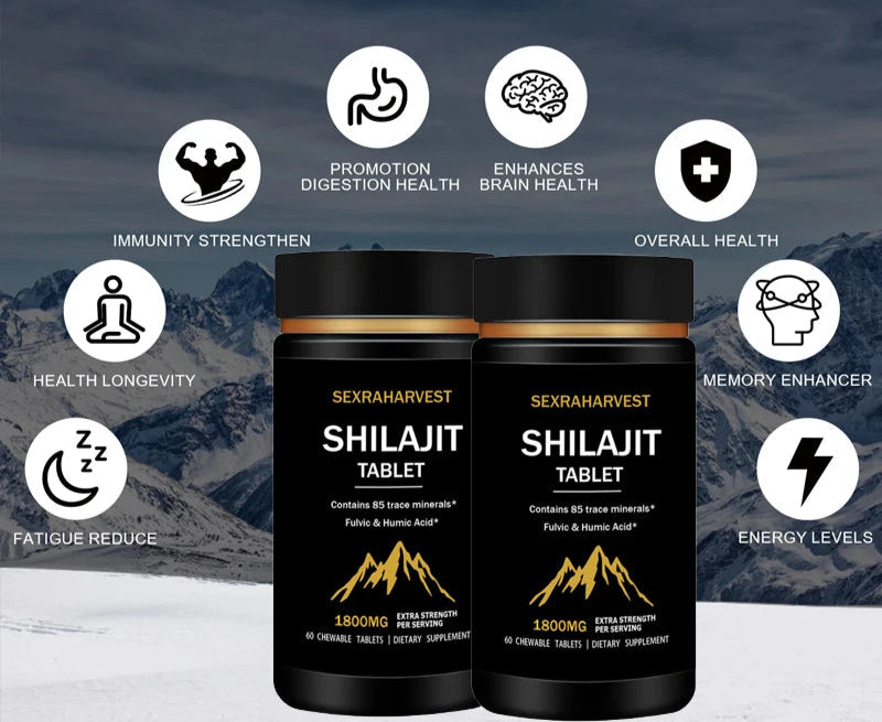 shilajit biologique naturel avec 85+ oligo-éléments