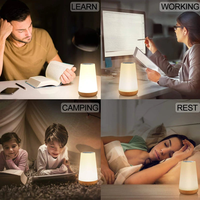 Lampe de Chevet Tactile LED avec Télécommande - Éclairage d'Ambiance Réglable