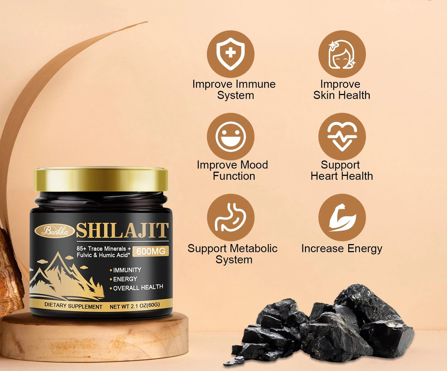 Résine de Shilajit Original Himalaya 100% Bio